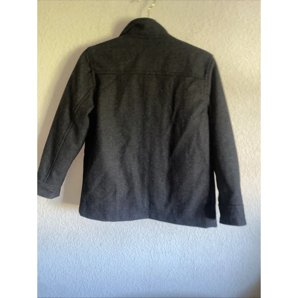 Gap Kids Wool Blend Parka Grunt Herringbone Jacket Full Zip Charcoal L Preppy